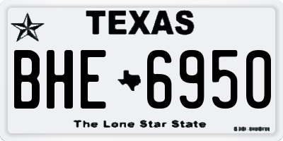 TX license plate BHE6950