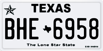 TX license plate BHE6958