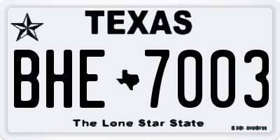 TX license plate BHE7003