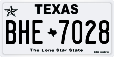 TX license plate BHE7028
