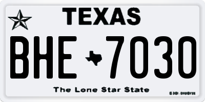 TX license plate BHE7030