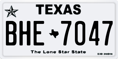 TX license plate BHE7047