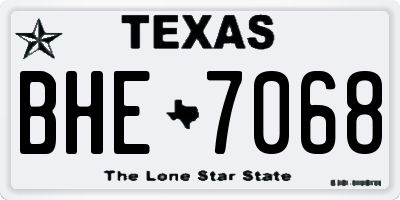 TX license plate BHE7068