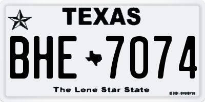 TX license plate BHE7074
