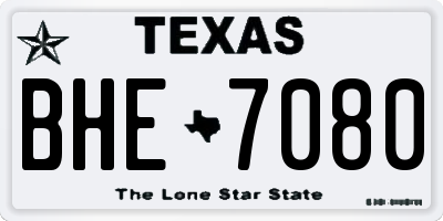 TX license plate BHE7080