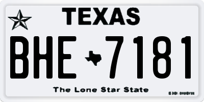 TX license plate BHE7181