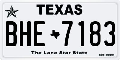TX license plate BHE7183