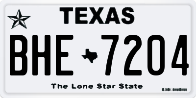 TX license plate BHE7204