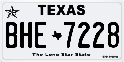 TX license plate BHE7228