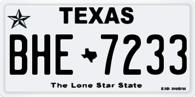 TX license plate BHE7233