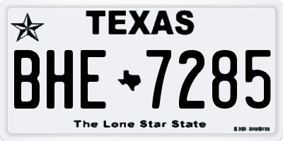 TX license plate BHE7285