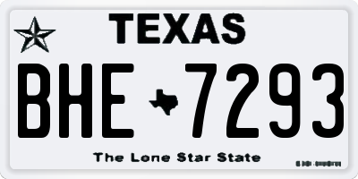 TX license plate BHE7293