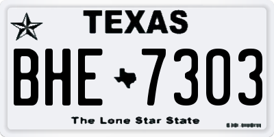 TX license plate BHE7303