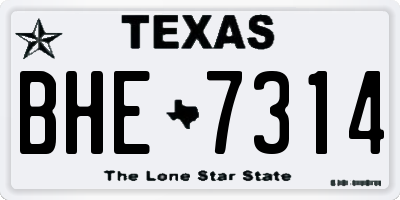 TX license plate BHE7314