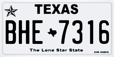 TX license plate BHE7316