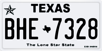 TX license plate BHE7328