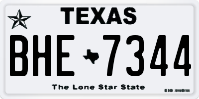 TX license plate BHE7344