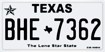 TX license plate BHE7362