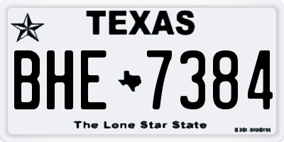 TX license plate BHE7384