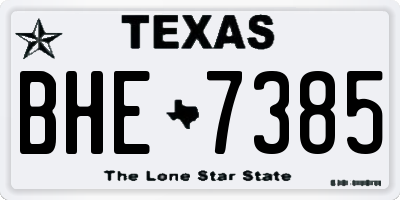 TX license plate BHE7385