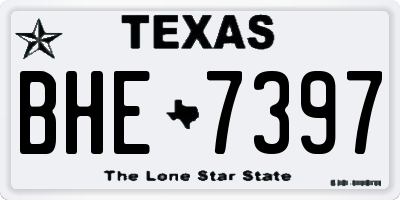 TX license plate BHE7397