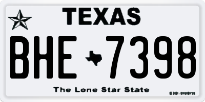 TX license plate BHE7398
