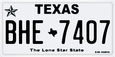 TX license plate BHE7407