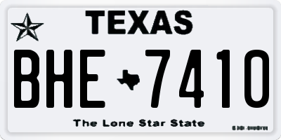 TX license plate BHE7410