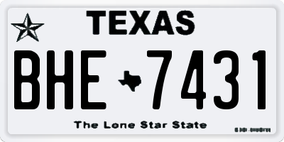 TX license plate BHE7431