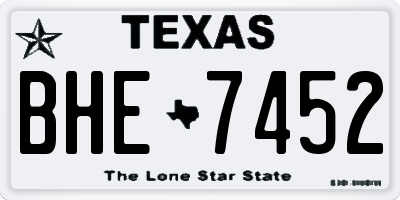 TX license plate BHE7452