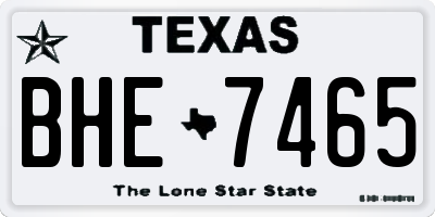 TX license plate BHE7465