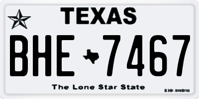 TX license plate BHE7467