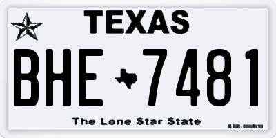 TX license plate BHE7481