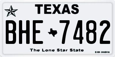 TX license plate BHE7482