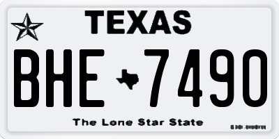 TX license plate BHE7490