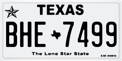 TX license plate BHE7499