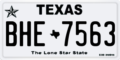 TX license plate BHE7563