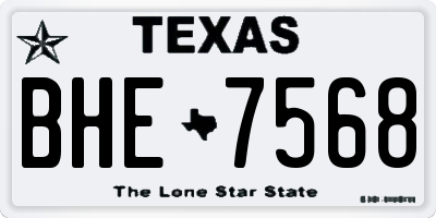 TX license plate BHE7568