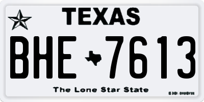 TX license plate BHE7613