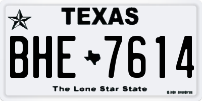 TX license plate BHE7614