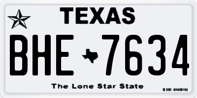 TX license plate BHE7634
