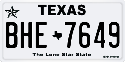 TX license plate BHE7649