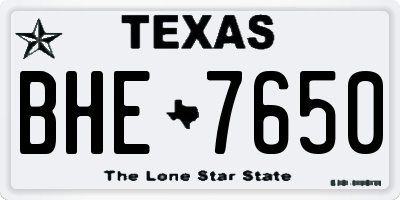 TX license plate BHE7650