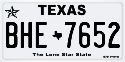 TX license plate BHE7652