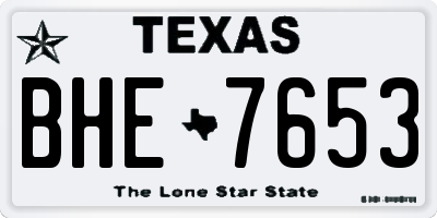 TX license plate BHE7653