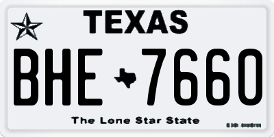 TX license plate BHE7660