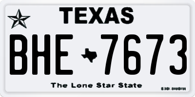 TX license plate BHE7673