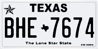 TX license plate BHE7674