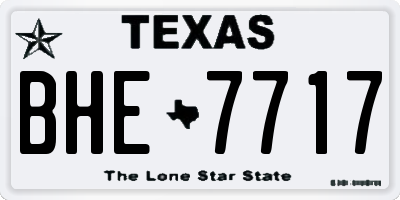 TX license plate BHE7717