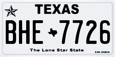 TX license plate BHE7726